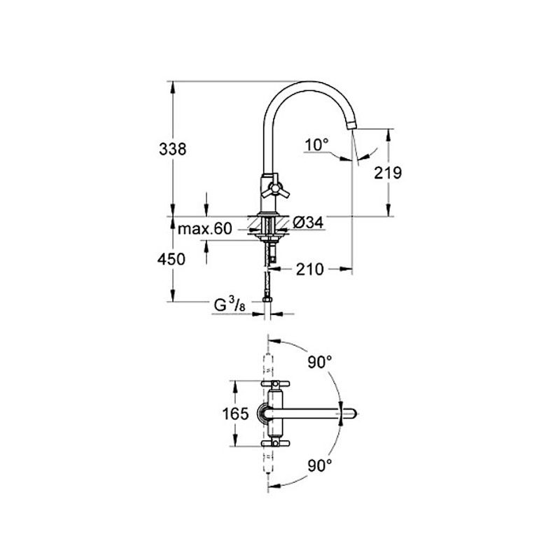 смеситель для кухни grohe atrio 31000000, хром в Алматы фото № 2