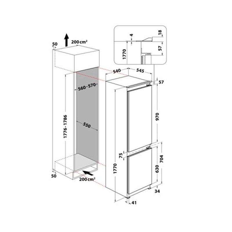 холодильник hotpoint-ariston-bi bcb 70301, встраиваемый в Алматы фото № 2