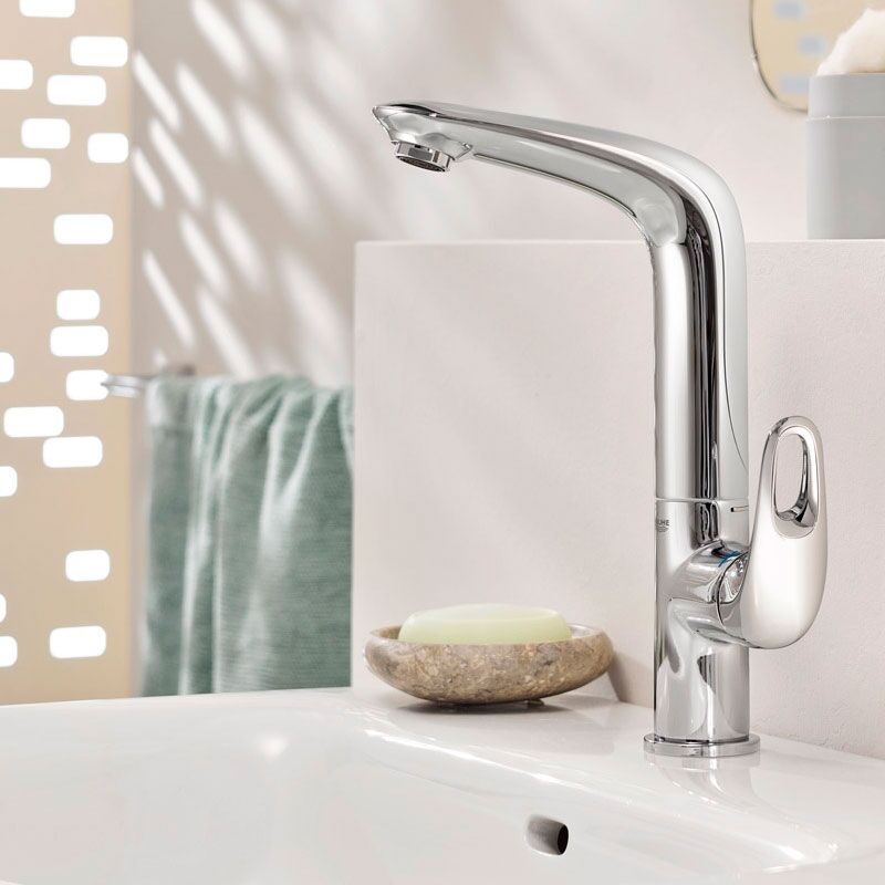 Высокий смеситель для раковины grohe eurostyle 23569003, хром в Алматы фото № 2