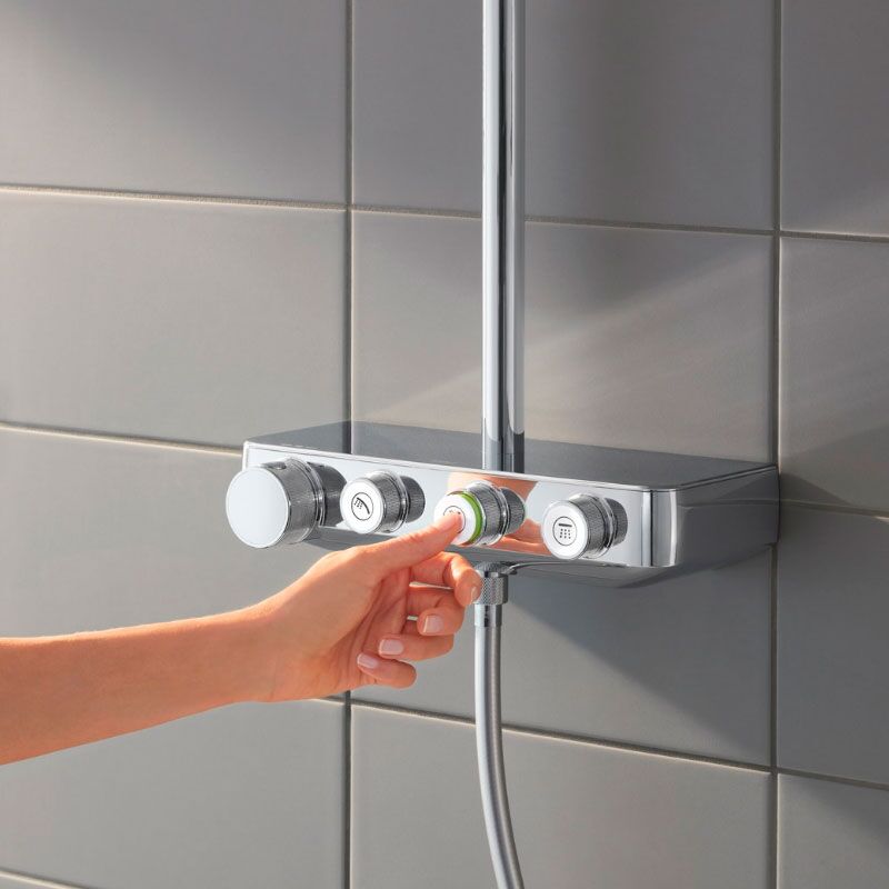 Душевая система с термостатом grohe euphoria smartcontrol system 310 cube duo 26508000, хром в Алматы фото № 3