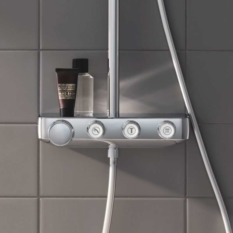 Душевая система с термостатом grohe euphoria smartcontrol system 310 cube duo 26508000, хром в Алматы фото № 4