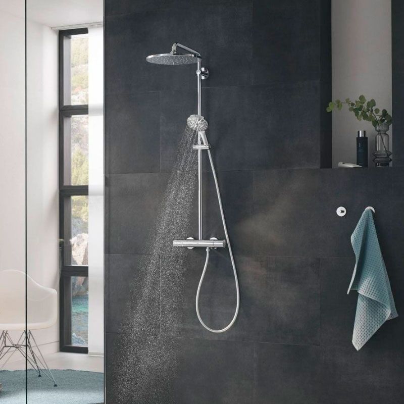 Душевая система с термостатом grohe rainshower smartactive 310 26647000, хром в Алматы фото № 2