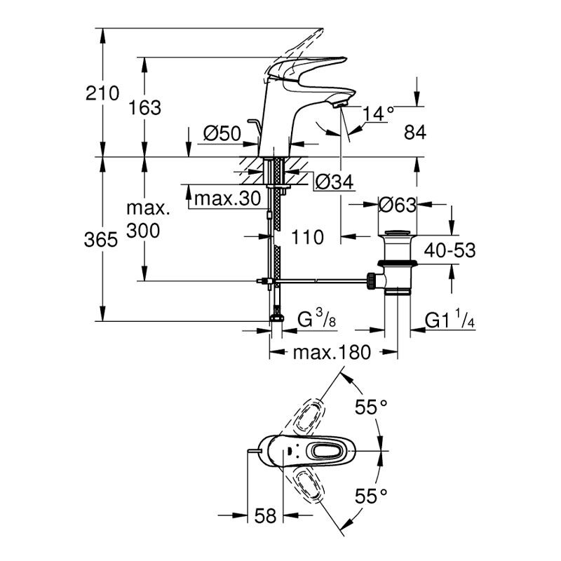 смеситель для раковины grohe eurostyle s 33558003, хром в Алматы фото № 3