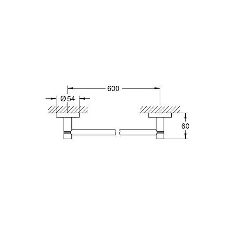 Держатель для банного полотенца grohe essentials 40366000, 600, хром в Алматы фото № 2