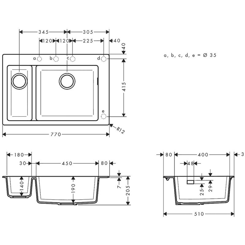 Кухонная мойка hansgrohe s510-f635 43315170 искусственный камень в Алматы фото № 3