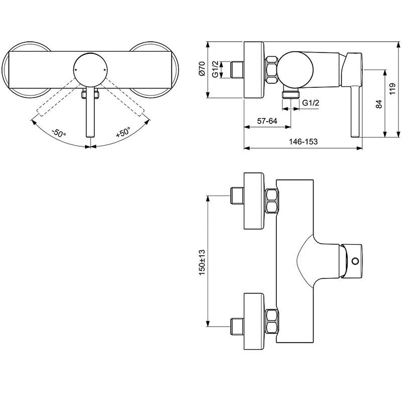 смеситель для душа ideal standard ceraline bc200aa хром в Алматы фото № 4