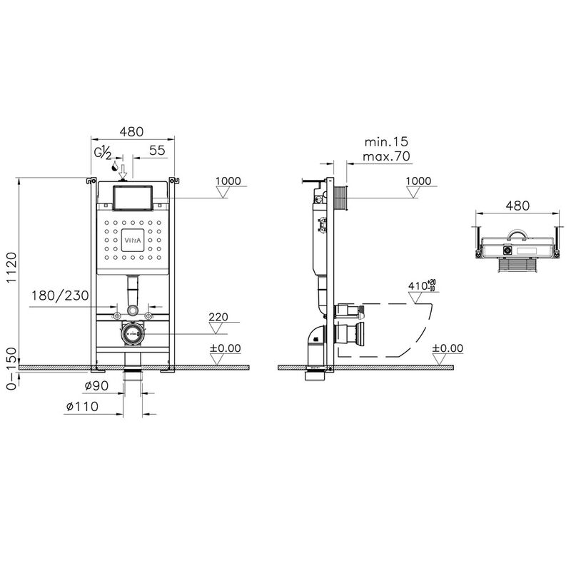 Инсталляция для унитаза vitra v-fix core 732-5800-01 в Алматы фото № 2