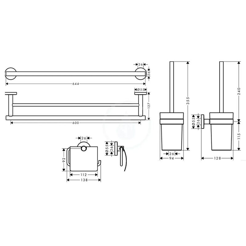 Набор аксессуаров hansgrohe logis 3 в 1 41727000 хром в Алматы фото № 2