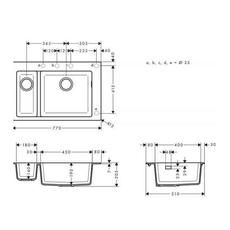 Кухонная мойка hansgrohe s510-f635 43315290 искусственный камень в Алматы фото № 2