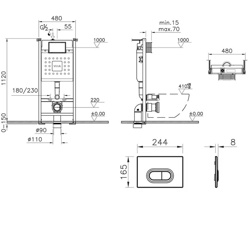 Инсталляция 3в1 v-fix сore 732-5800-01 740-0940 loop o металл в Алматы фото № 3