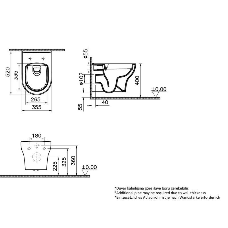 унитаз подвесной vitra zentrum round 7786b003-0075 белый глянец в Алматы фото № 3