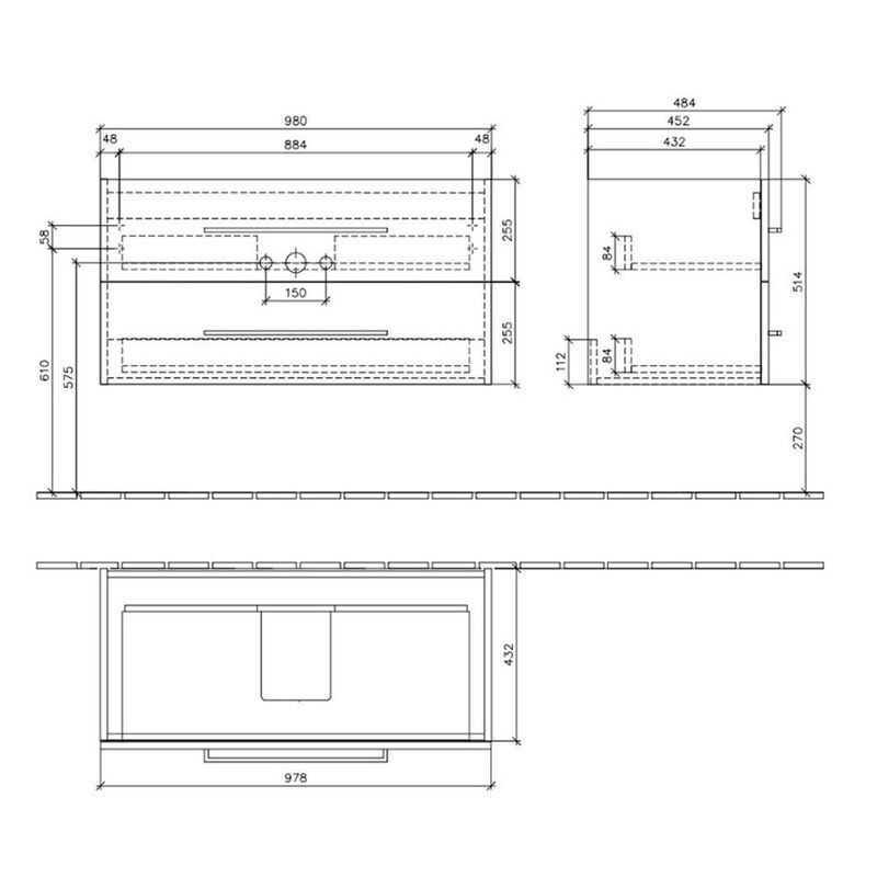 тумба с раковиной 100см villeroy&boch avento a89200b4+4156a501 в Алматы фото № 3