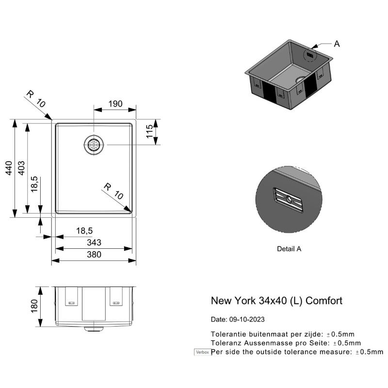 Кухонная мойка reginox new york 34x40 comfort в Алматы фото № 4