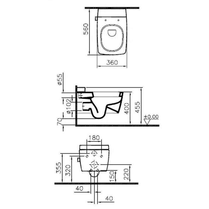 унитаз подвесной vitra metropole 7672b003-0075 безободковый белый в Алматы фото № 3