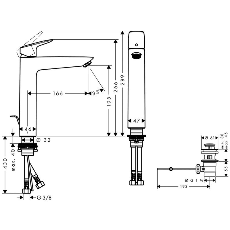 Высокий cмеситель для раковины hansgrohe logis 71090000 в Алматы фото № 2