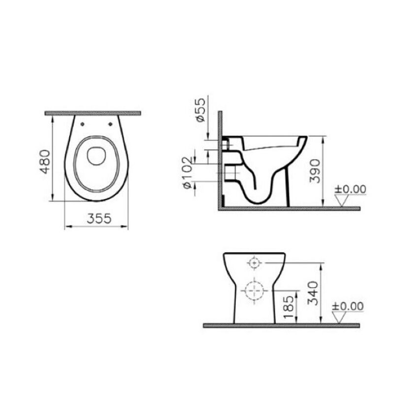 Приставной унитаз vitra arkitekt 6875b003-0075 с микролифтом в Алматы фото № 2