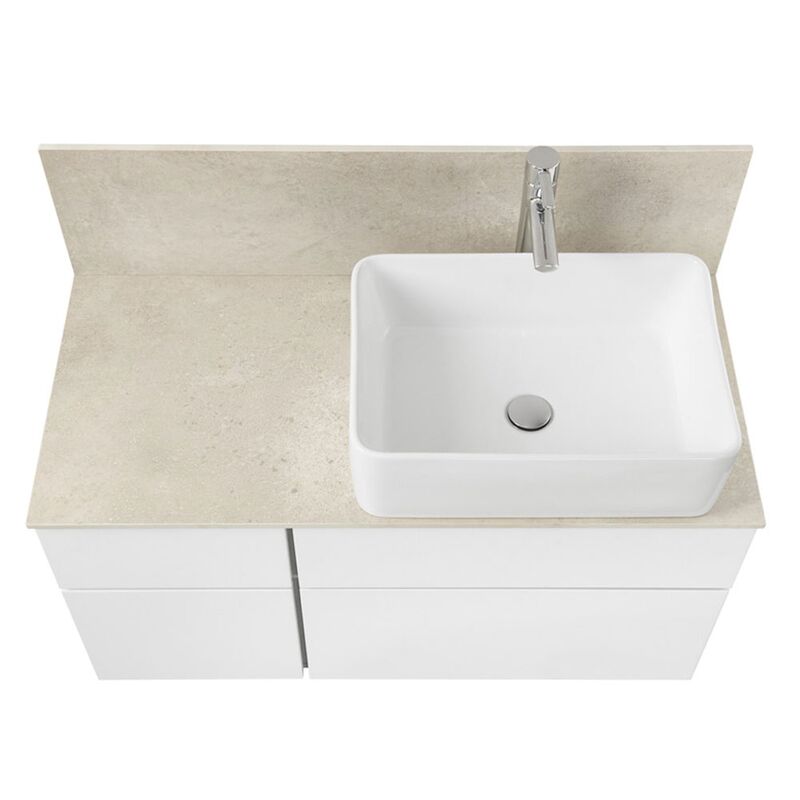тумба с раковиной 100 см aquaton мишель 1a244101mix40+1a277103mix40 дуб эндгрейн белый в Алматы фото № 3