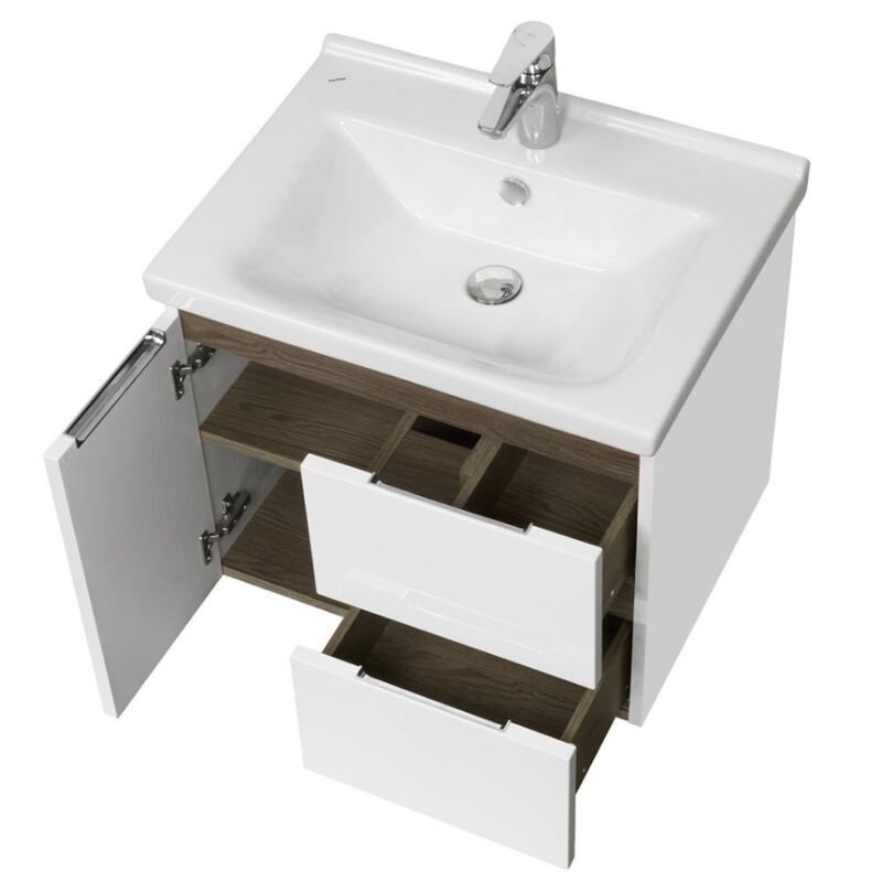 тумба с раковиной 60 см aquaton рене 1a258501nrc80+1wh302421 белый в Алматы фото № 2