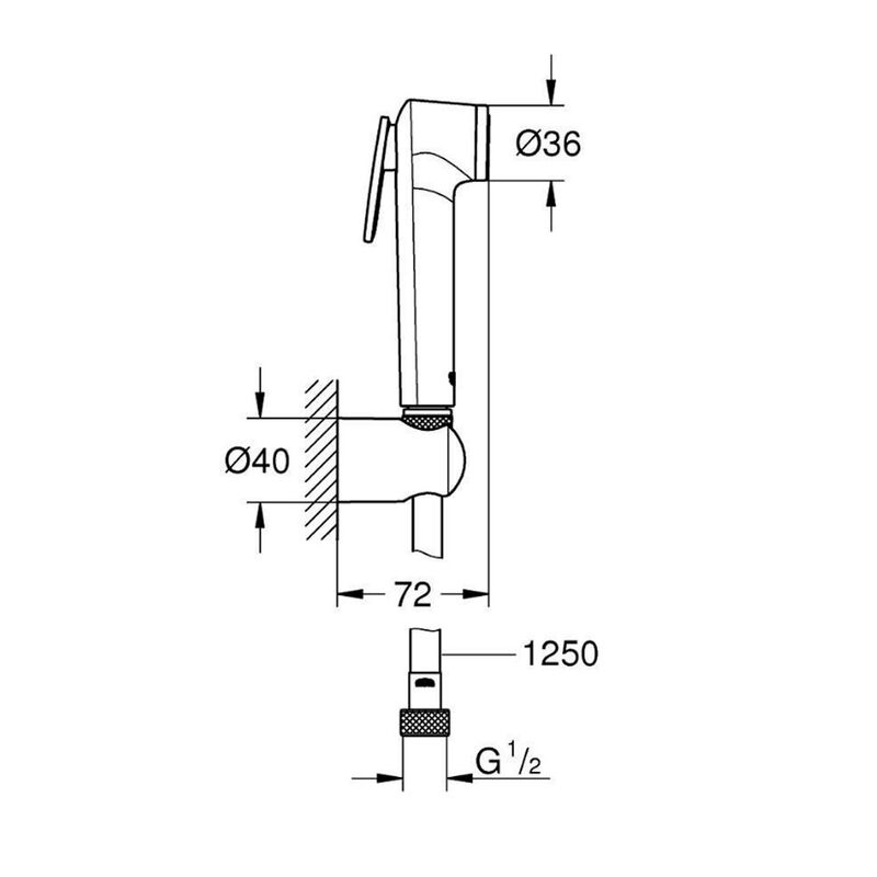 Гигиенический душ grohe tempesta-f trigger spray 30 27513gn1, холодный рассвет матовый в Алматы фото № 2