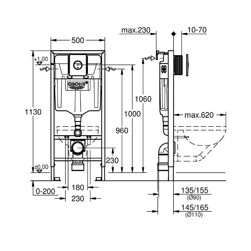 Инсталляция для подвесного унитаза grohe rapid sl 38860000 в Алматы фото № 2