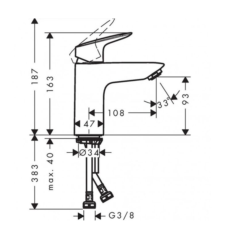 смеситель для раковины hansgrohe logis 71101000 в Алматы фото № 2