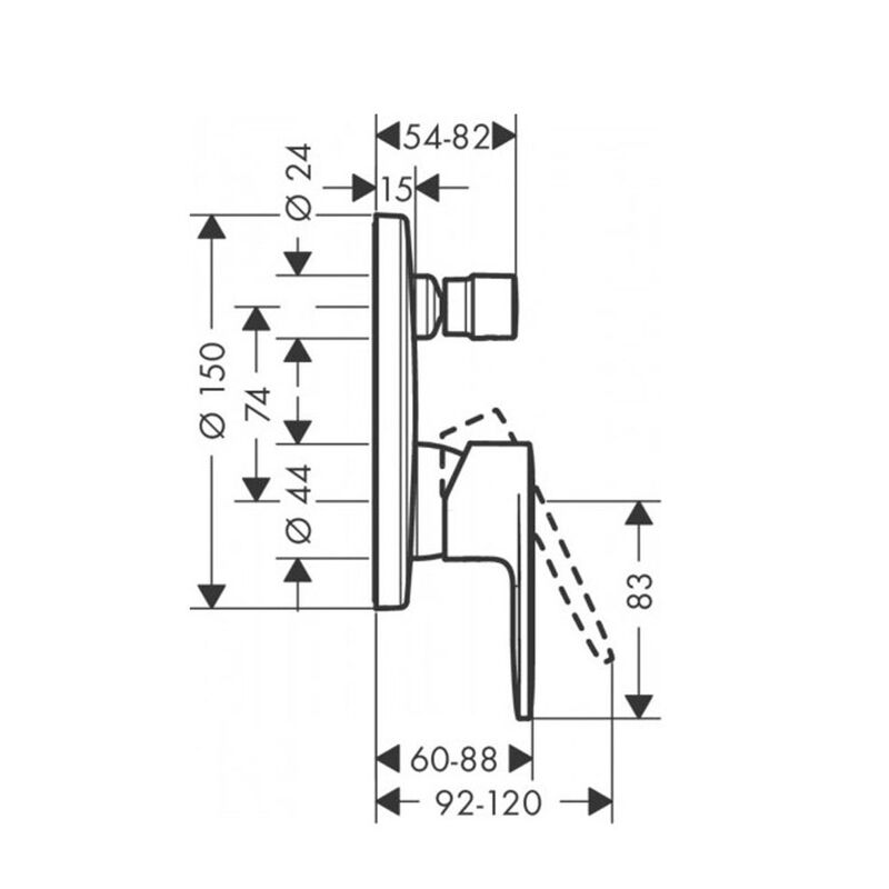 смеситель для душа hansgrohe vernis blend 71466000 в Алматы фото № 2