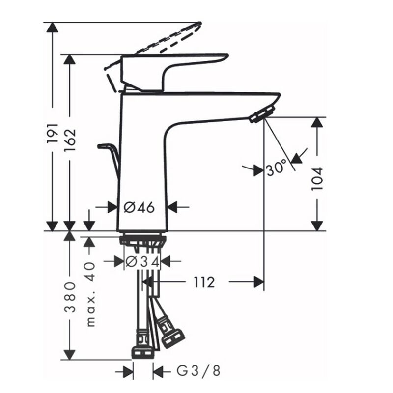 смеситель для раковины hansgrohe talis e 71710340, черный хром в Алматы фото № 2