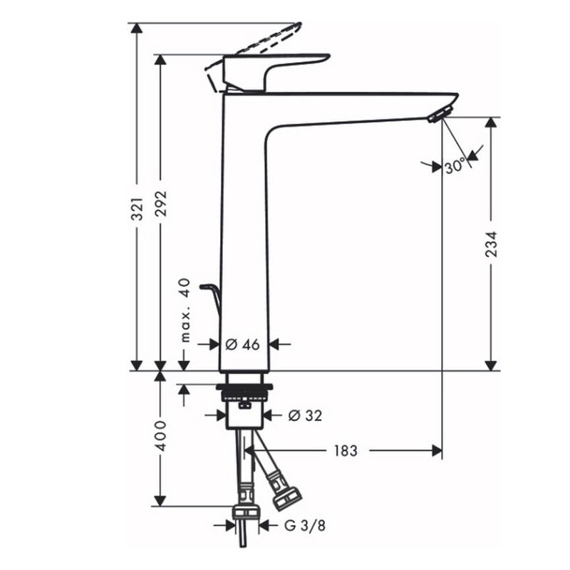 смеситель для раковины hansgrohe talis e 71716140, бронза в Алматы фото № 2