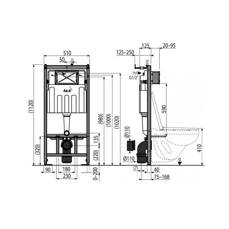 Инсталляция для унитаза alcaplast am101/1120-0001 в Алматы фото № 2
