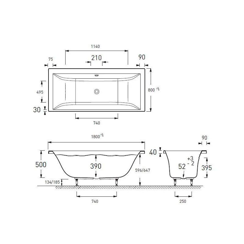 Ванна акриловая 180х80 jacob delafon evok e60269ru-00, белая в Алматы фото № 3