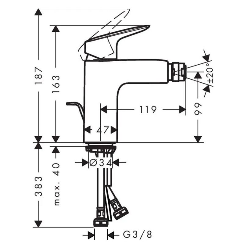 смеситель для биде hansgrohe logis 71200000 в Алматы фото № 2