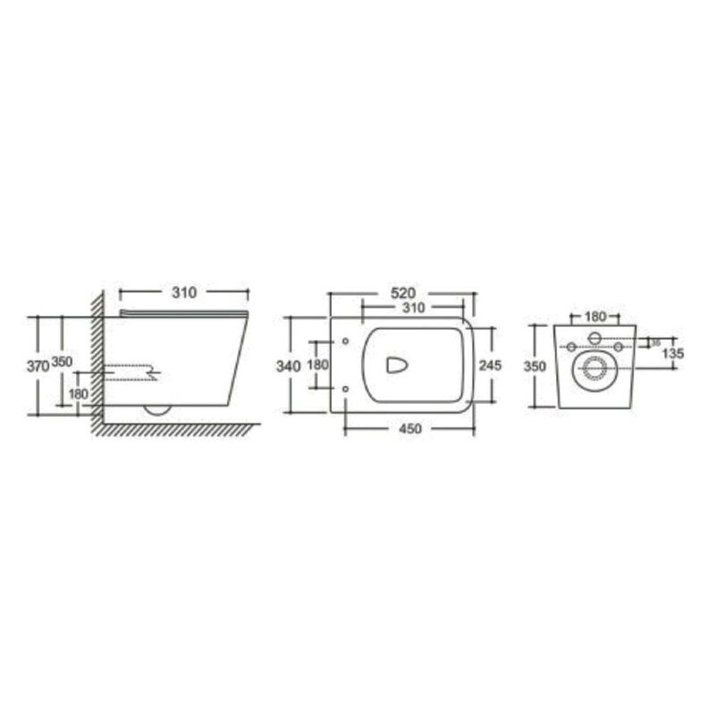 унитаз с инсталляцией 5в1 hans 2303hs h5108-0201, хром прямоугольная клавиша в Алматы фото № 2
