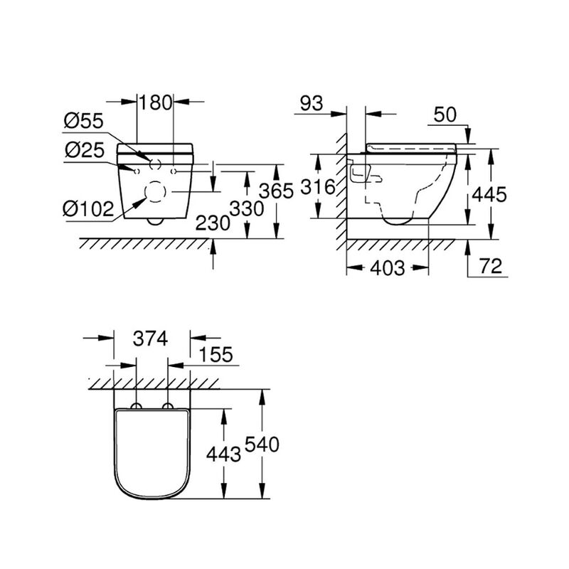 унитаз подвесной grohe euro ceramic 39703000, сиденье с микролифтом в Алматы фото № 4