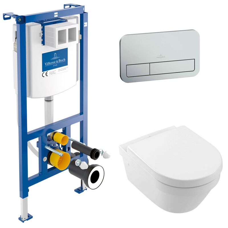 унитаз с инсталляцией 5в1 villeroy&boch architectura 4694hr01 viconnect 92242700 92249069, хром в Алматы фото № 1
