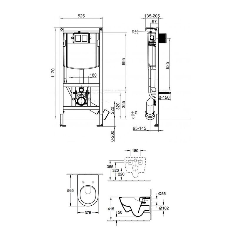 унитаз с инсталляцией 5в1 villeroy&boch subway 2.0 5614r201 viconnect 92242700 92249069, хром в Алматы фото № 3