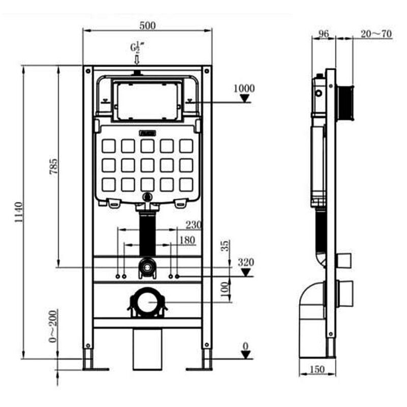унитаз с инсталляцией 4в1 hans hs-046tq2 h5108-0101, круглая хром клавиша в Алматы фото № 2