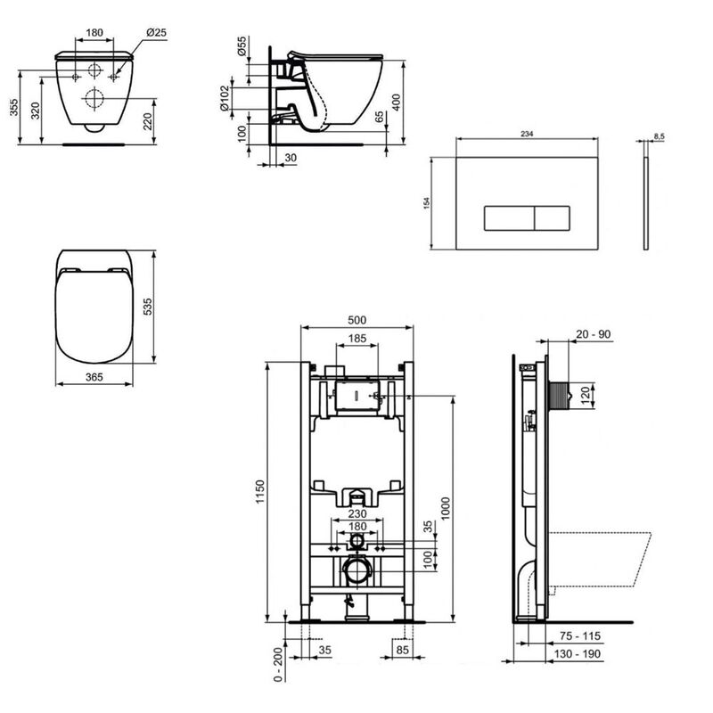 унитаз с инсталляцией 5в1 ideal standard tesi t0079v3 r046367 r0123a6 в Алматы фото № 2