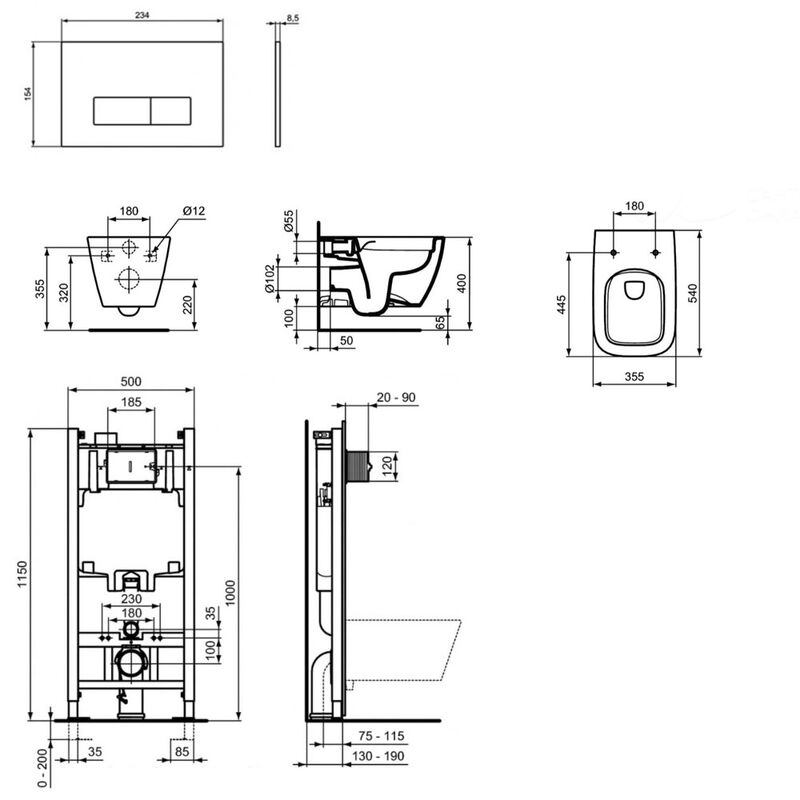унитаз с инсталляцией 5в1 ideal standard  i.life b t461401 r046367 r0121a6 в Алматы фото № 2
