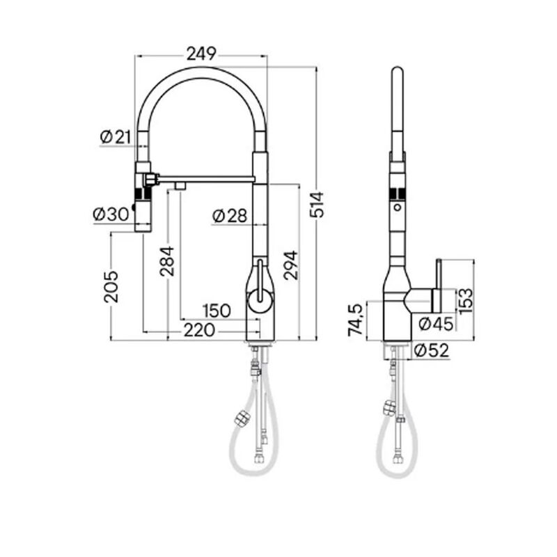 смеситель для кухни paulmark magneto one ma213188-wh, с подключением фильтра питьевой воды, белый в Алматы фото № 5