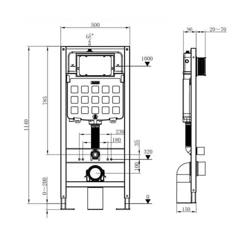 Инсталляция для унитаза hans h5108-0203 с черной клавишей смыва в Алматы фото № 6