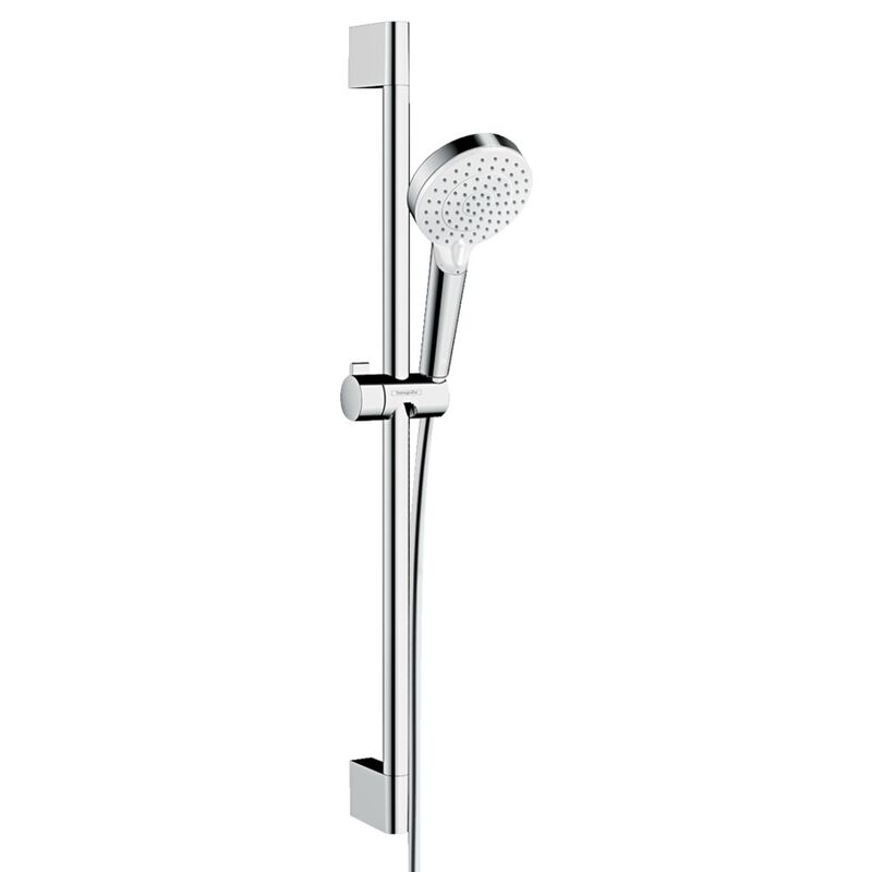 Душевой гарнитур hansgrohe crometta 100 2jet vario ecosmart 26534400 со штангой 65 см, хром/белый в Алматы фото № 1