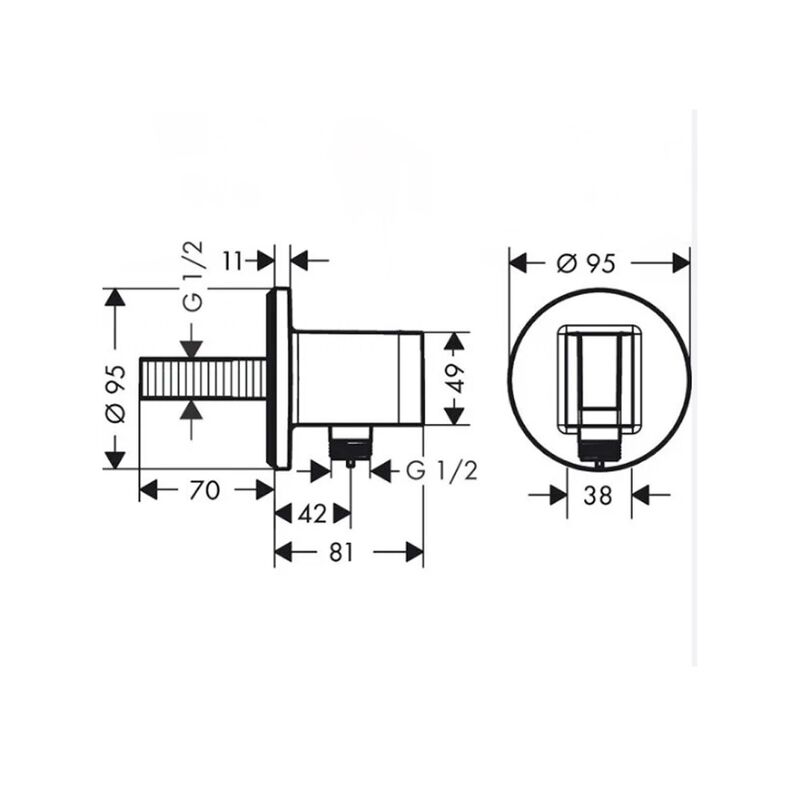 шланговое подключение hansgrohe fixfit е 26888140, шлифованная бронза в Алматы фото № 2