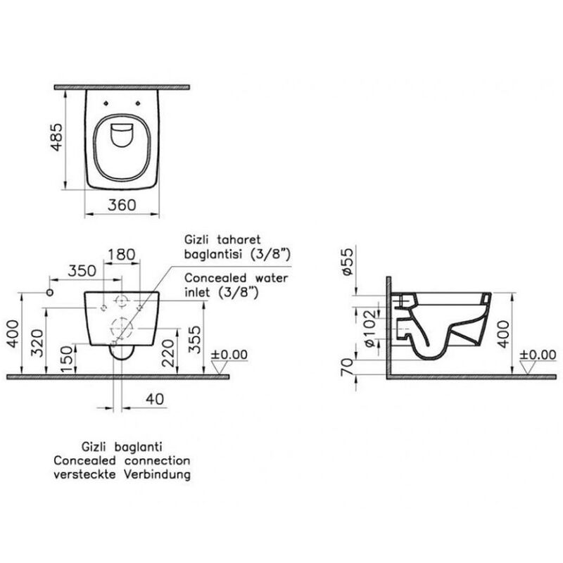 унитаз с инсталляцией 5в1 vitra metropole 5671b003-0075, v-fix core 800-1873, root round 740-2280 в Алматы фото № 4