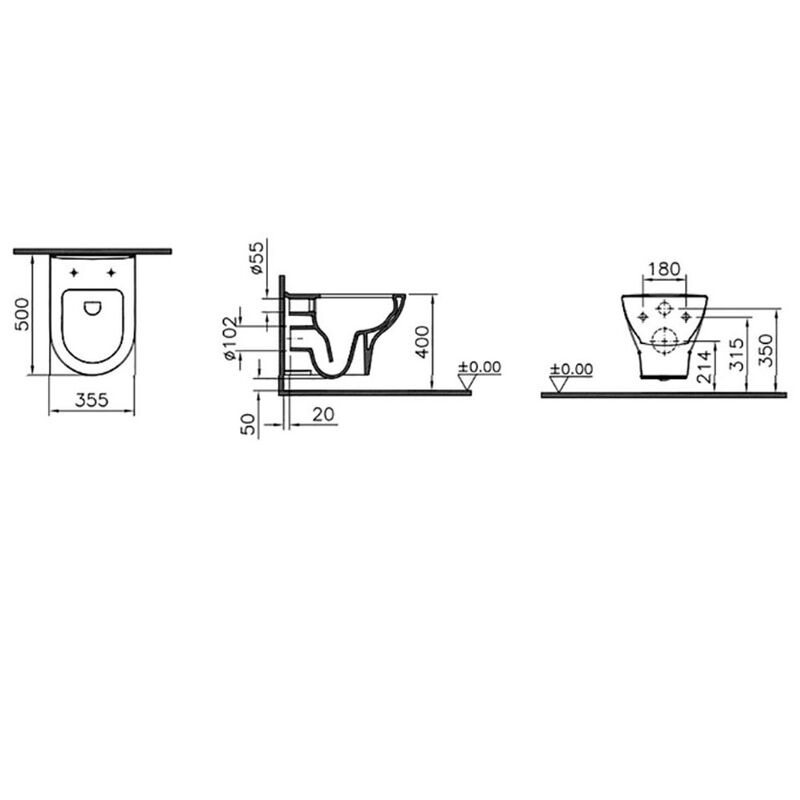 унитаз с инсталляцией 5в1 vitra zentrum 5795b003-0075 безободковый, клавиша root s 740-2380 хром в Алматы фото № 3