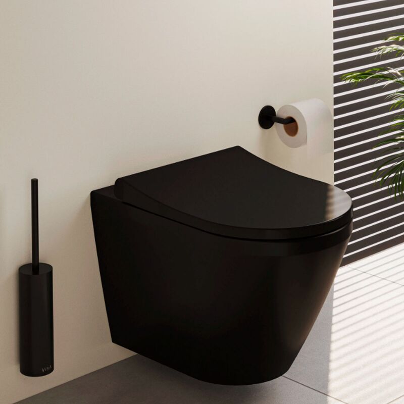 унитаз с инсталляцией 5в1 vitra integra 7041b083-0075 безободковый черный, v-fix core 800-1874, черная клавиша root r 740-2211 в Алматы фото № 2