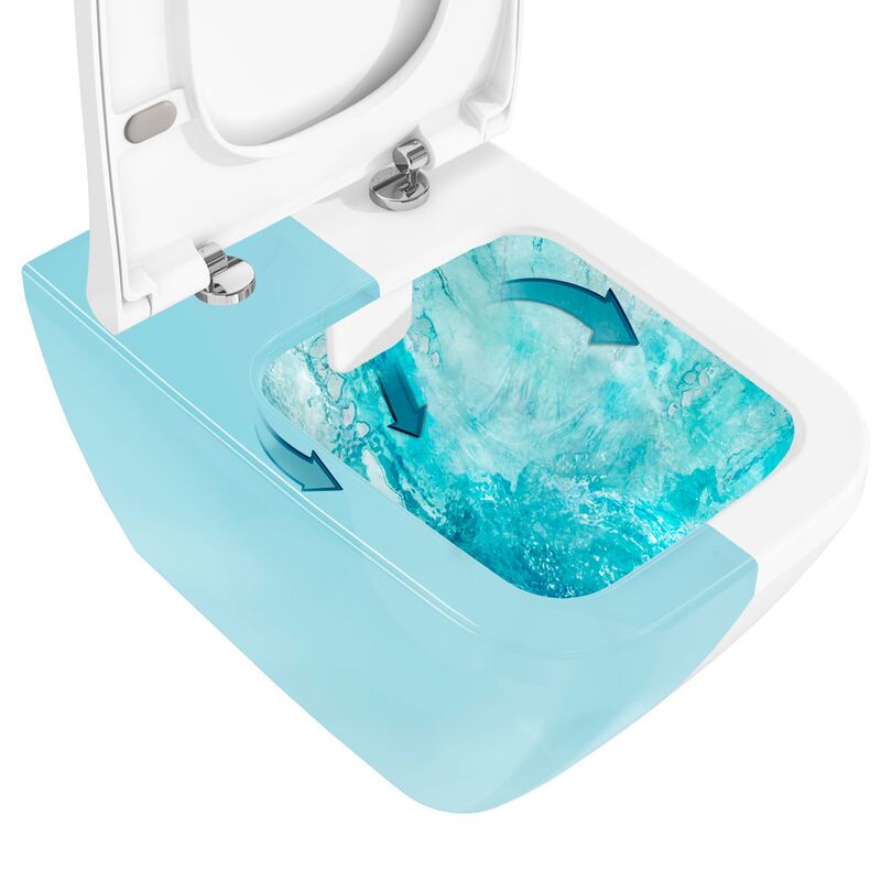 унитаз с инсталляцией 5в1 tece 9400407 vitra integra square 7082b003-0075 безободковый, белая клавиша now 9240400 в Алматы фото № 5