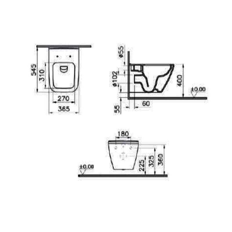 унитаз с инсталляцией 5в1 tece 9400407 vitra integra square 7082b003-0075 безободковый, белая клавиша now 9240400 в Алматы фото № 6