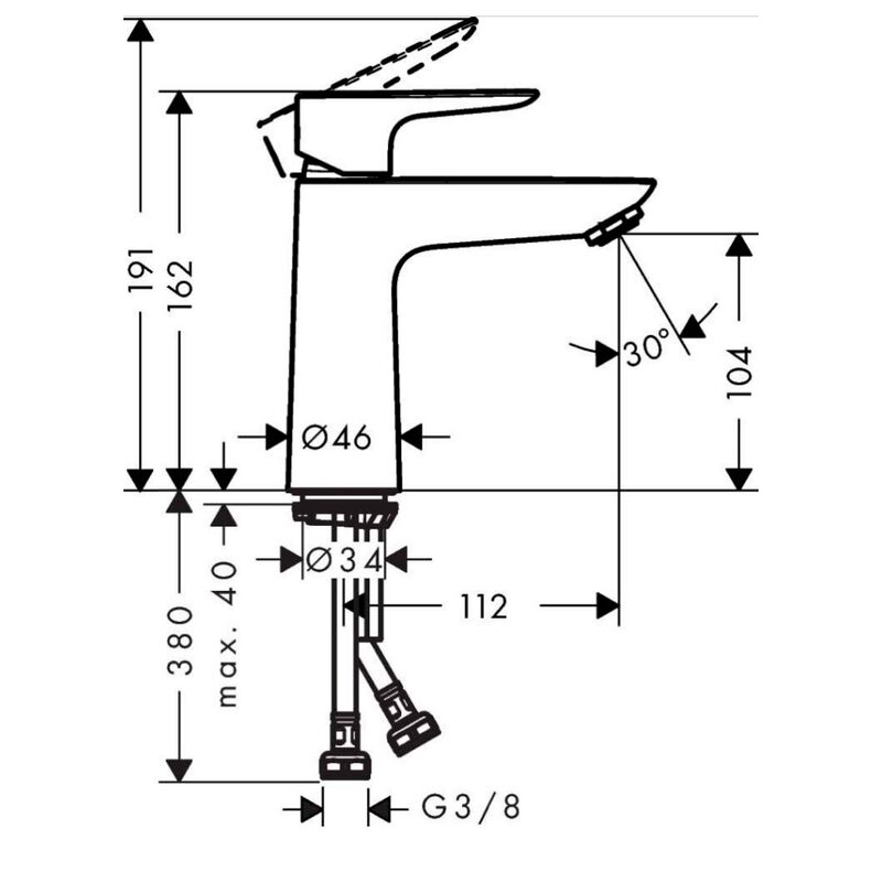 смеситель для раковины hansgrohe talis e 71714340 coolstart, шлифованный черный матовый хром в Алматы фото № 3