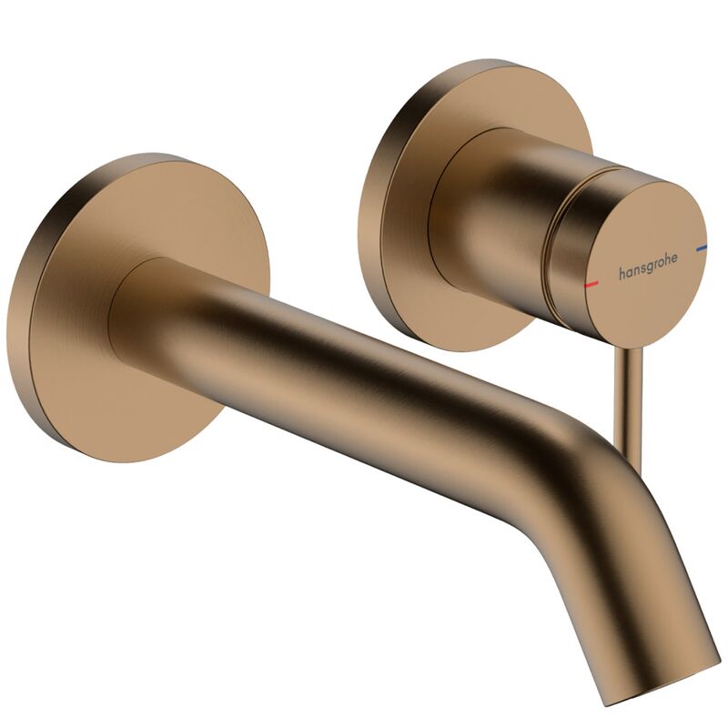 смеситель для раковины hansgrohe tecturis s 73350140, на стену, шлифованная бронза в Алматы фото № 1