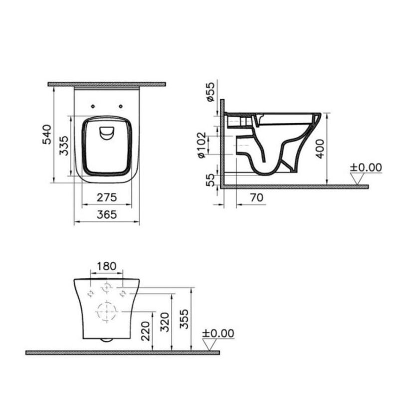 унитаз с инсталляцией 5в1 vitra zentrum s 7484b003-0075 безободковый, клавиша root s 740-2380 хром в Алматы фото № 8